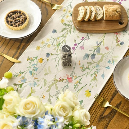 Artoid Mode Wildflowers Bloom Flowers Spring Table Runner, Seasonal Summer - Image 4