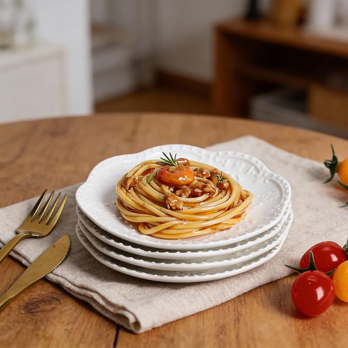 Gaolinci European Palace Series Lace Embossed Ceramic Dinner Plate - Image 7