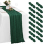 16 Pack Emerald Green Cheesecloth Table Runners 20x120 Inch Gauze Table Runner by Yorcari