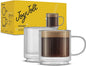 JoyJolt Haven Stackable Fluted Glass Mugs, 13.5oz Clear Mugs by JoyJolt