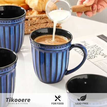 Coffee Mugs Set of 4, 16oz Navy Blue Ceramic Coffee Mug - Image 5