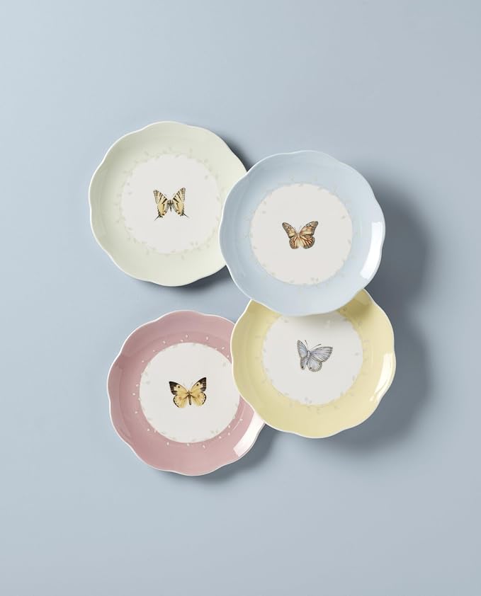 Lenox Dessert Plate Set, Lenox Butterfly Meadow Colors Collection 4-Piece - Image 7