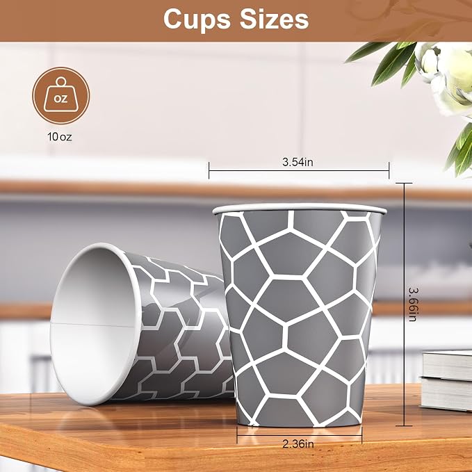 240 Count 10 oz Paper Cups, Versatile Disposable Drinking Cups | Hot and Cold - Image 2