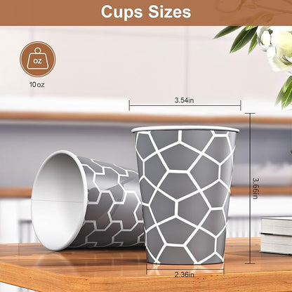 240 Count 10 oz Paper Cups, Versatile Disposable Drinking Cups | Hot and Cold - Image 2