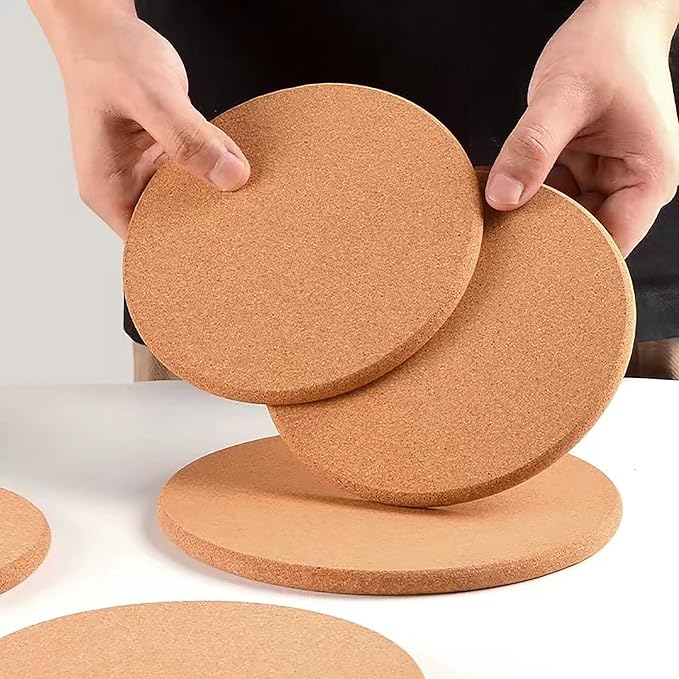 Cork Trivet, 8 Pack High Density Thick Cork Coasters Set - Image 7