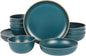 Gibson Home Rockabye 12 Piece Double Bowl Melamine Plastic Dinnerware Set by GibsonHomewares