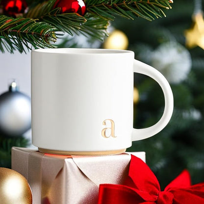COLLECTIVE HOME Ceramic Coffee Mug, 15 oz Monogram Cup - Image 4