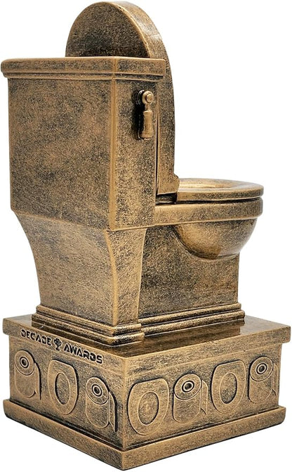 Decade Awards Action Pedestal Gold Toilet Bowl Trophy with Optional Inserts - Custom Engraved Plate On Request (7 Inch Tall)