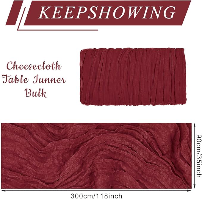 2 Pack Cheesecloth Table Runner 10Ft Christmas Gauze Boho Table Runners - Image 2