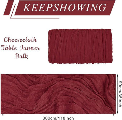 6 Pack Cheesecloth Table Runner 10Ft Christmas Gauze Boho Table Runners - Image 2
