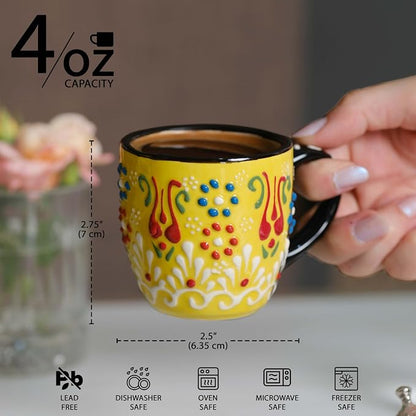 Espresso Cups Set of 2 | 4 oz Small Espresso Cups | Turkish Tea Cups | - Image 3