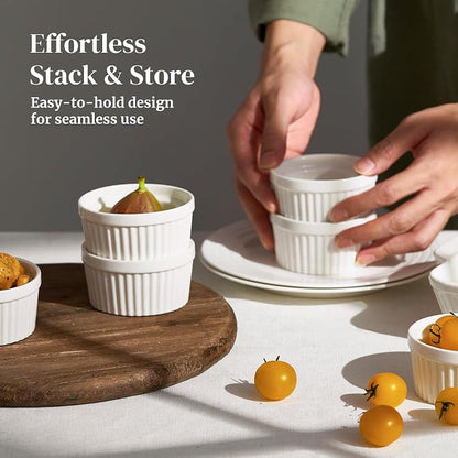 DOWAN 8 oz Ramekins Oven Safe for Creme Brulee, Souffle Dish Baking Bowls - Image 7