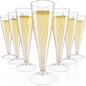 JOLLY CHEF 100 Pack Plastic Champagne Flutes Disposable 4.5 oz Clear Plastic Champagne Glasses Suitable for Wedding, Thanksgiving Day, Christmas