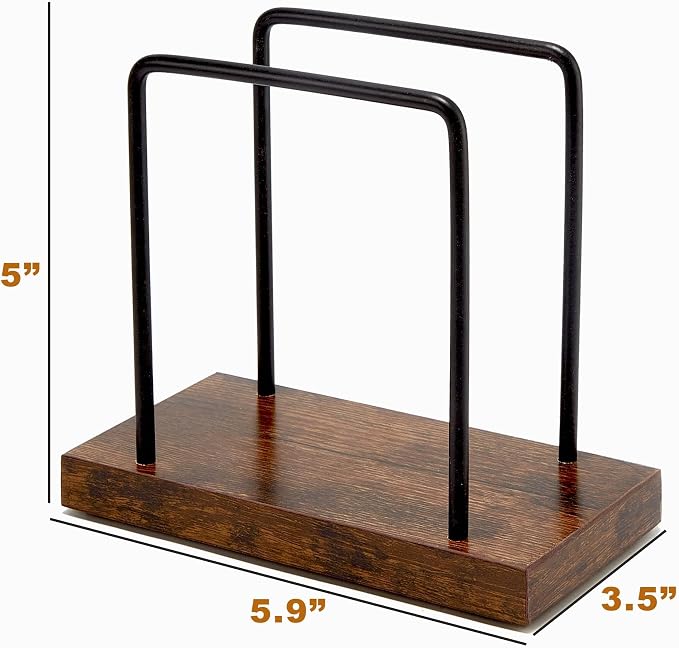 Wood Napkins Holder with Metal Wire, Standing Napkin Holder - Image 2