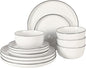 Gibson Home Oslo 12-Piece Porcelain Dinnerware Set – Dinner Plates, Salad by GibsonHomewares