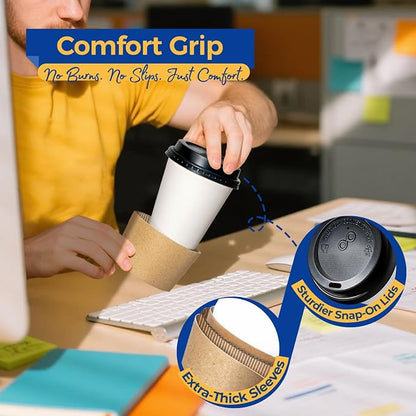 Fit Meal Prep 50 Pack 10 oz Disposable Coffee Cups - Image 8