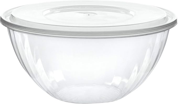Disposable 96 Ounce Round Crystal Clear Plastic Pack of 4 Sets by PLASTICPRO