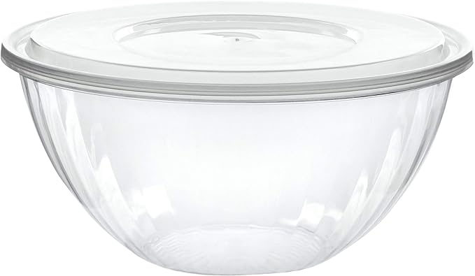 Reusable 96 Ounce Round Crystal Clear Plastic Pack of 8 Sets by PLASTICPRO