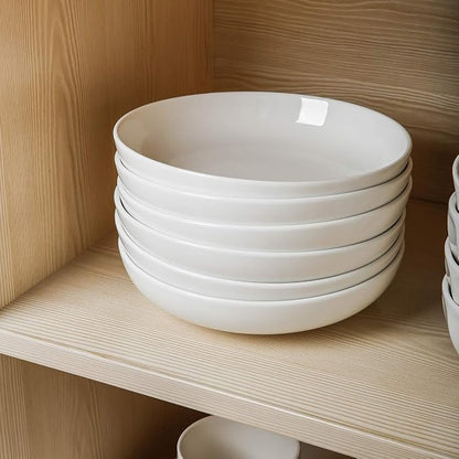 Selamica Ceramic 7.8 inch pasta bowls, 26 Ounce large porcelain salad soup bowls - Image 4