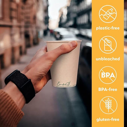 100% Compostable Disposable Coffee Cups Paper Cups Made from Bamboo, - Image 4