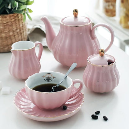Sweejar Porcelain Tea Sets British Royal Series, 8 OZ Cups & Saucer Service - Image 2