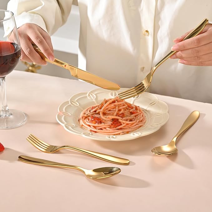 40-Piece Gold Silverware Set, Flatware Set - Image 6