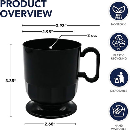 Party Essentials 8-Ounce Hard Plastic Coffee Cup/Tea Mug - Image 2