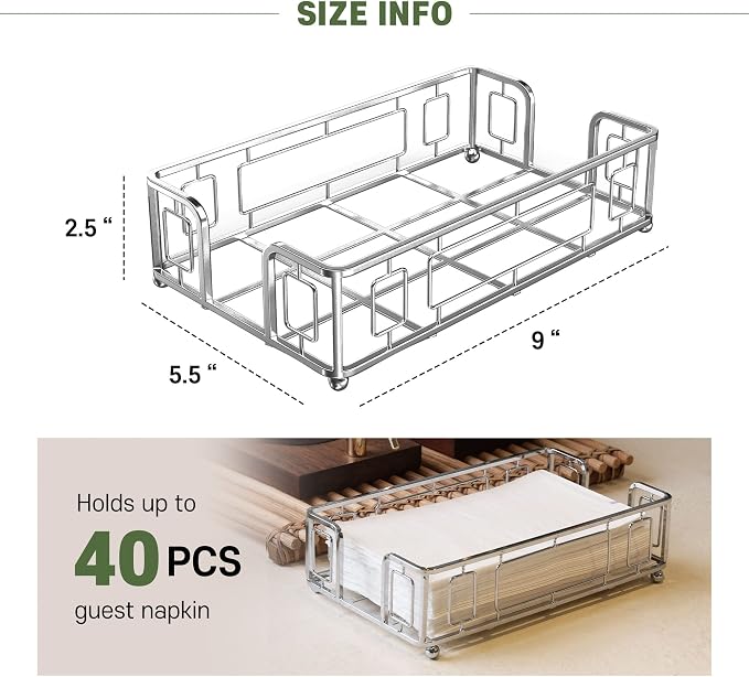 Guest Towel Holder Tray for Bathroom Countertop, Powder Room & Vanity Use - Image 5