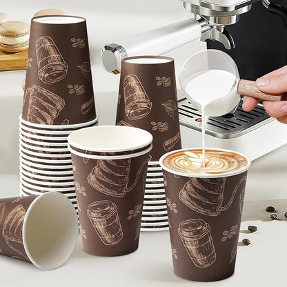 12 oz 180 Pack Coffee Cups Disposable Thickened Paper Coffee Cups | Disposable - Image 5