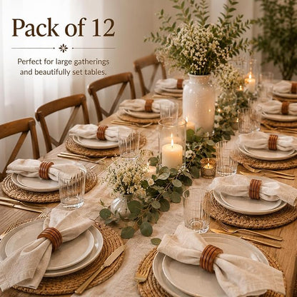 Handcrafted Wooden Napkin Rings, Hardwood Dinner Napkin Holders Set of 12 - Image 5
