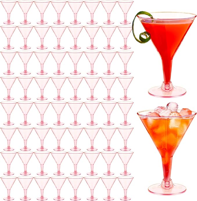 50 Pack 7 oz Plastic Martini Glasses by Alaeseje