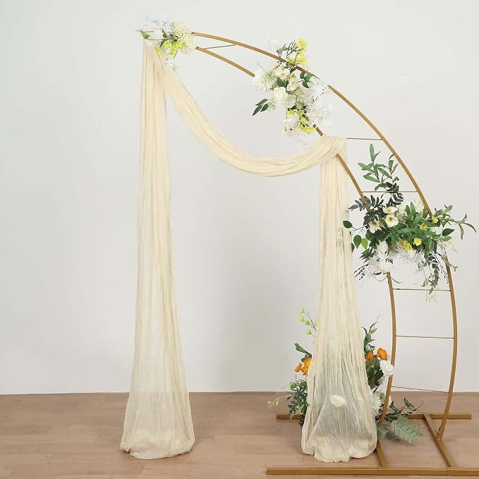 Efavormart 20ft Cream Gauze Cheesecloth Wedding Arch Drapery Fabric, Extra Long - Image 5