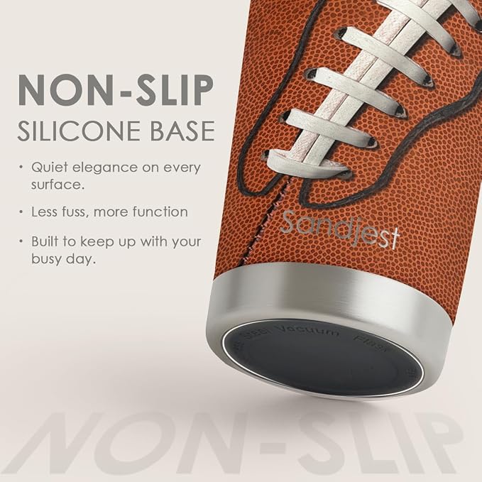 SANDJEST Football Tumbler 20oz Stainless Steel Insulated, Travel Coffee Cup - Image 4