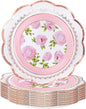 WRAPAHOLIC 25Pcs Floral Paper Plates by WRAPAHOLIC