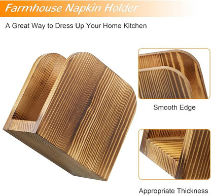ALELION Brown Wood Napkin Holder - Image 7