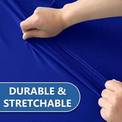 Table Cover for 6 Foot Rectangle Tables-8 Pack Royal Blue Fitted Stretch Tablecloth-Spandex 6ft Folding Tablecloths for Party, Vendor Booth Display, Banquet Buffet Event, Craft Trade Show