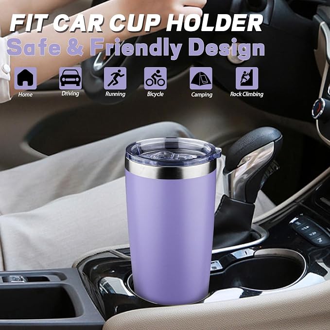 20 oz Tumbler with Lids and Straws, Stainless Steel Insulated Coffee Tumbler - Image 6
