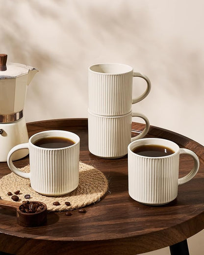 famiware Coffee Mug Set for 6, Star 12 oz Catering Mugs Cup Set - Image 3
