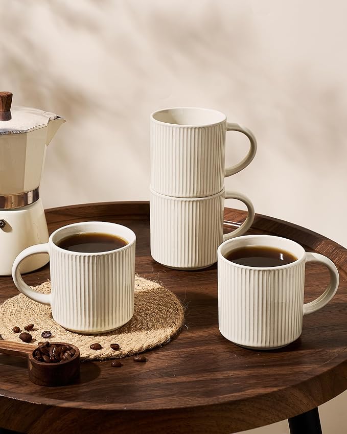 famiware Coffee Mug Set for 8, Star 12 oz Catering Mugs Cup Set - Image 3