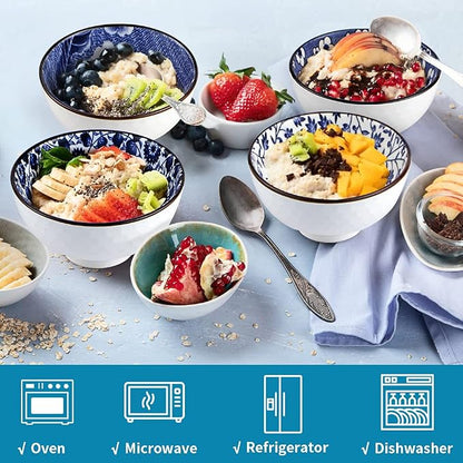 Ceramic Rice Bowls 10 oz, Japanese Style Bowl Gift Set - Image 6