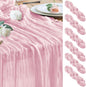Cheesecloth Table Runner Blush Pink 10FT Boho Gauze Runner, 6 Pack | 120 Inch by Wokceer