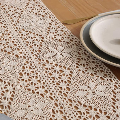 meioro Crochet Lace Table Runner, 12x48 Inch Boho Cotton Table Runners - Image 5