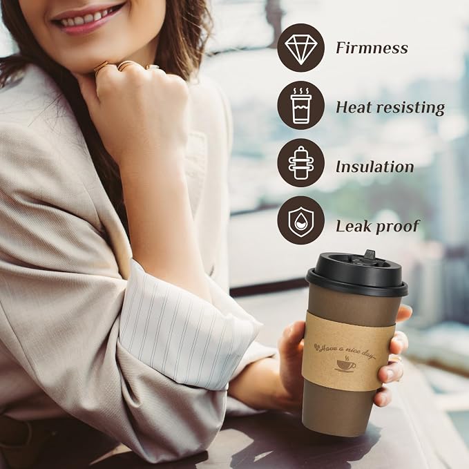 LITOPAK 100 Pack 16 oz Coffee Cups - Image 6