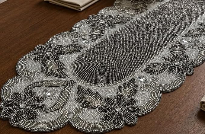 Handmade Beaded Table Runner 13 x 36 Inch, Decorative Dining Table Accent - Image 9