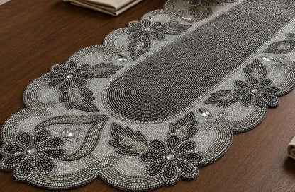 Handmade Beaded Table Runner 13 x 36 Inch, Decorative Dining Table Accent - Image 9