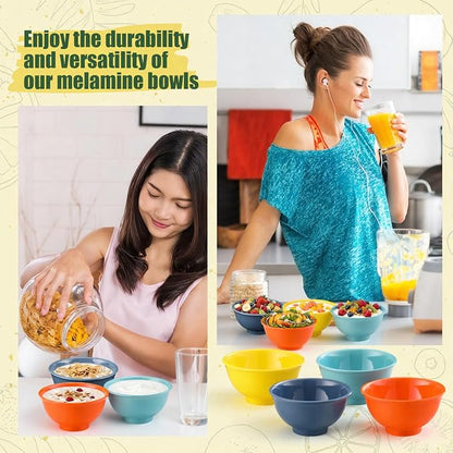 Tioncy 20 Pack 10 oz Rainbow Small Plastic Bowls Set Round Melamine Popcorn - Image 3