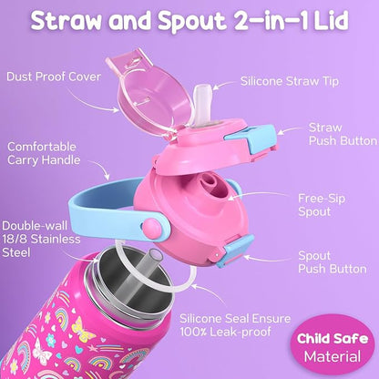 Fimibuke 14oz Kids Insulated Water Bottle - Image 2