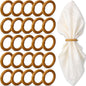 Thenshop 25 Pcs Decorative Wooden Napkin Rings Bulk Exquisite Round Dining by Thenshop