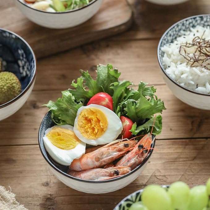 Japanese Style Ceramic Rice Bowls, 10 Ounces Small Salad, Ice Cream Snack Dip - Image 6