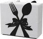 Modern Standing Napkin Holder for table, Black Metal Napkin Dispenser, Fork, Spoon Theme Style Napkin Holder, Suitable for Kitchen, Coffee Shop, Dining Room